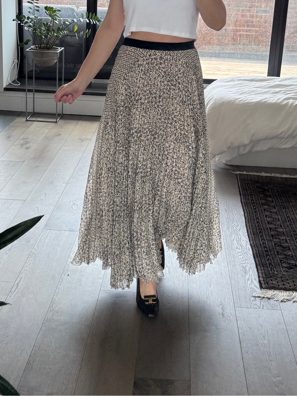 Giambattista Valli Silk Pleated Maxi Skirt